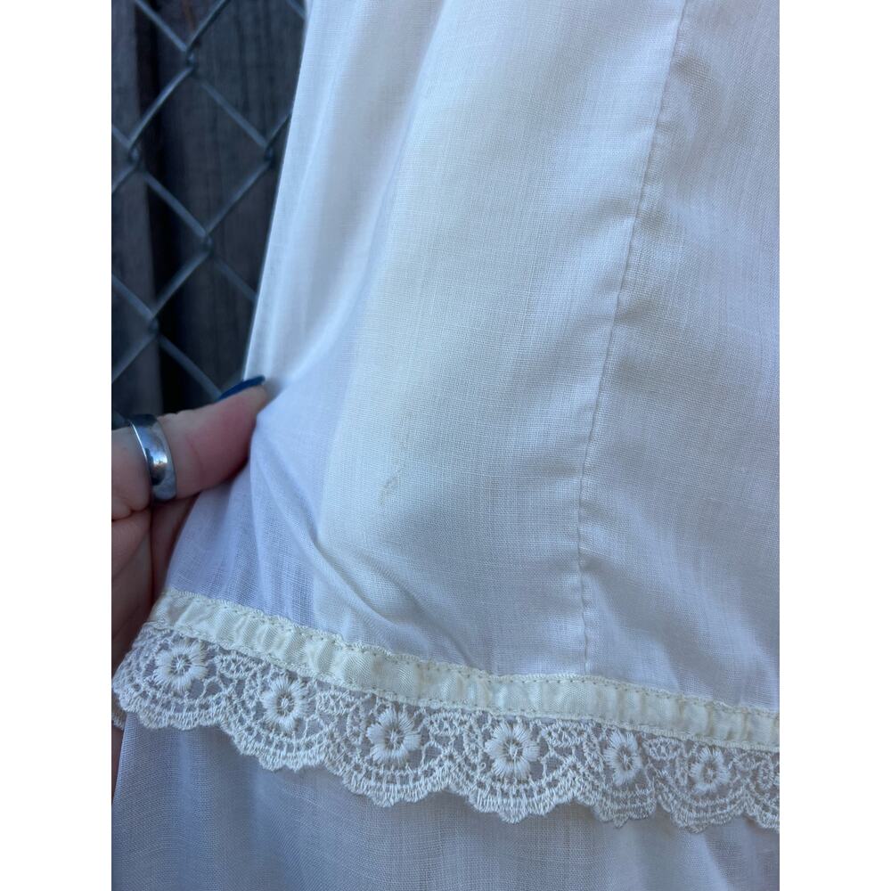 70s Gunne Sax Off White Romantic Victorian Prairie Wedding Dress Sleeves Size 5 - Picture 10 of 16